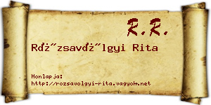 Rózsavölgyi Rita névjegykártya
