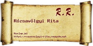 Rózsavölgyi Rita névjegykártya