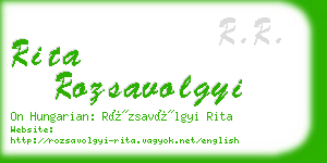 rita rozsavolgyi business card